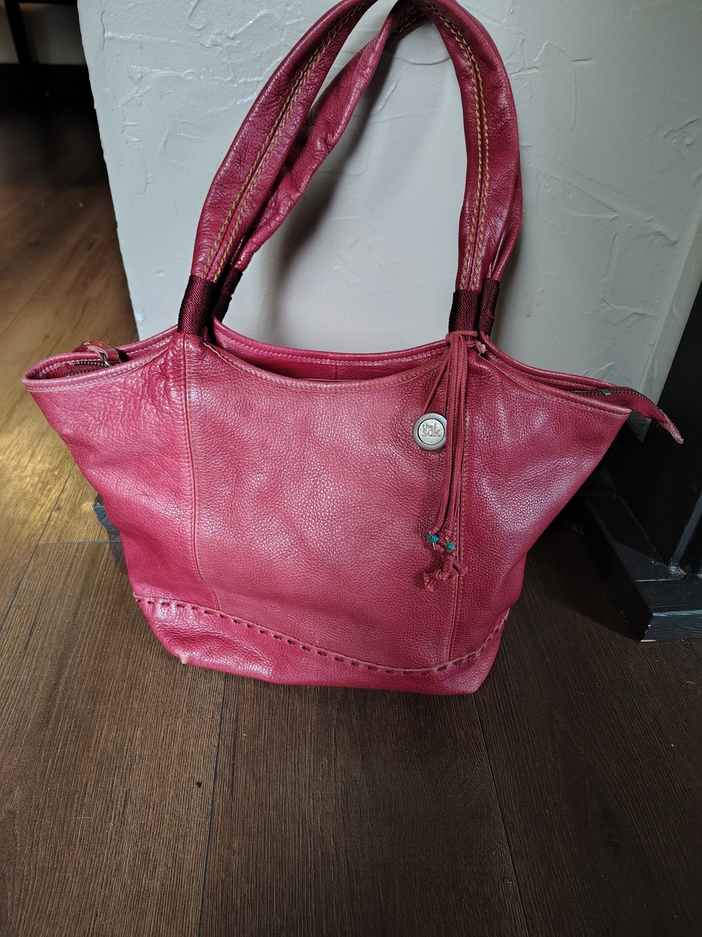 THE SAK Vintage Red Genuine Leather Slouchy Boho Hobo Bag